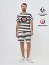 Мужской костюм с шортами / Сердце в полоску