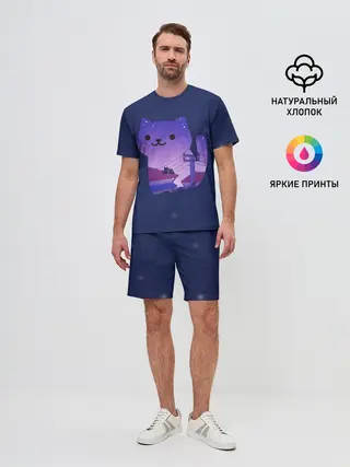 Мужской костюм с шортами / Ночной Котик