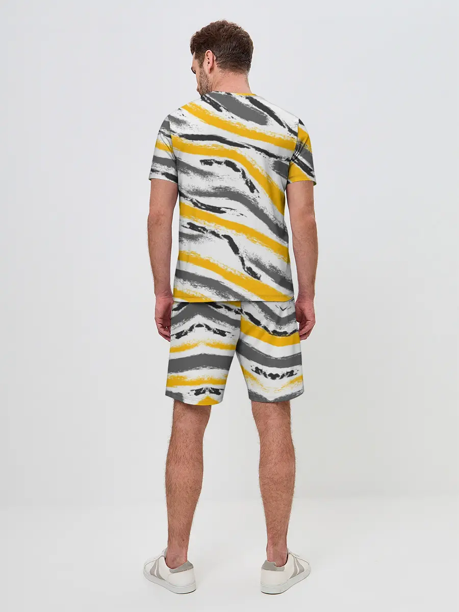 Мужской костюм с шортами / Серый-желтый