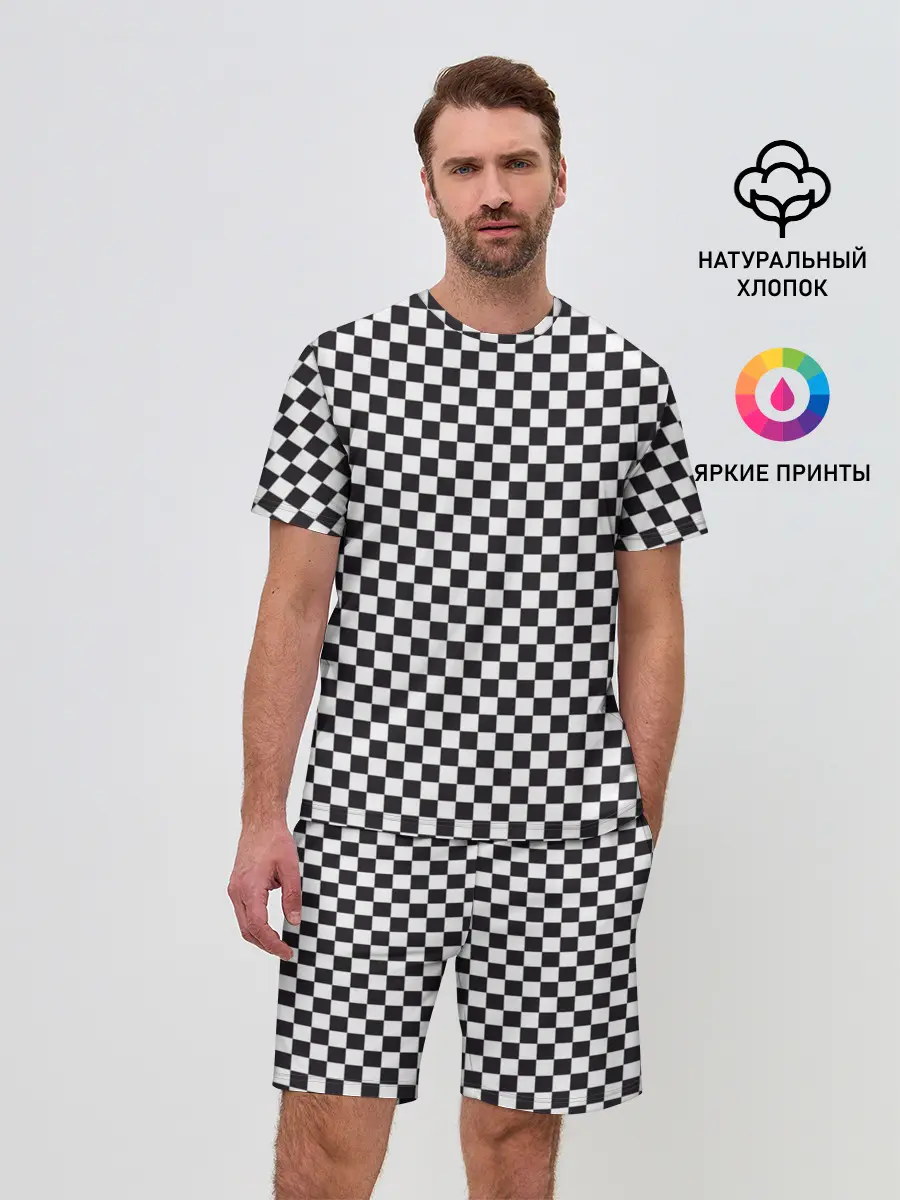 Мужской костюм с шортами / Checkerboard