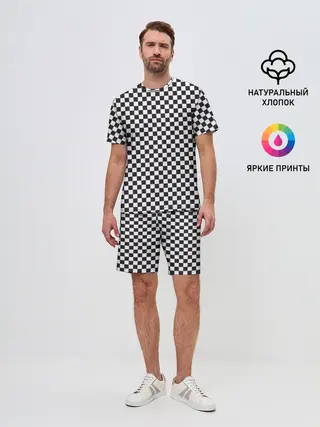 Мужской костюм с шортами / Checkerboard