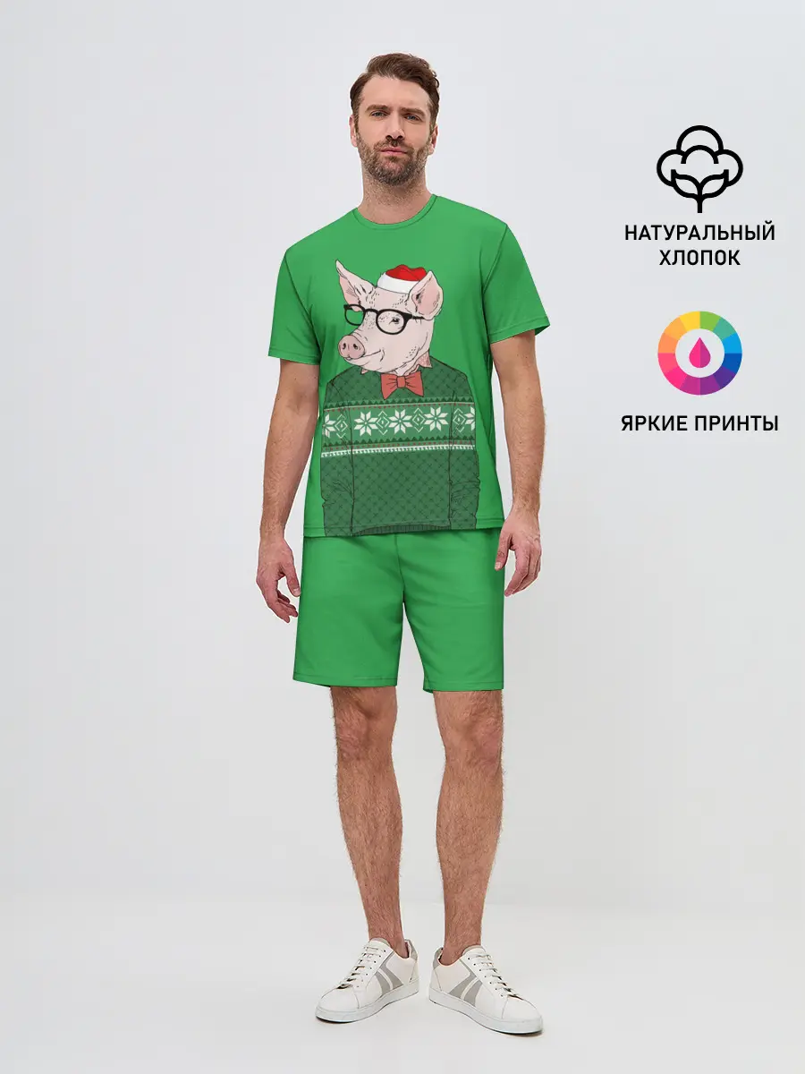 Мужской костюм с шортами / New Year Hipster Pig