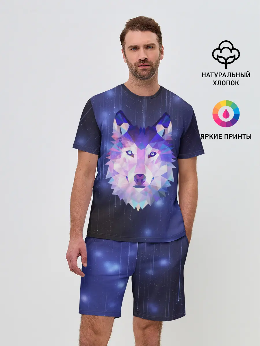 Мужской костюм с шортами / Космический Волк