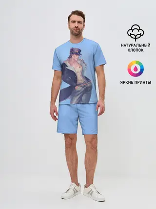 Мужской костюм с шортами / Joutarou Kuujou на синем