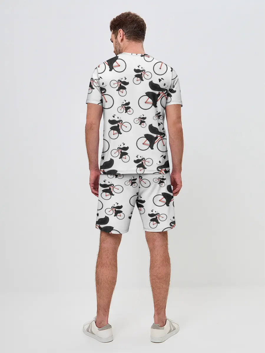Мужской костюм с шортами / Панды На Велосипеде