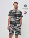 Мужской костюм с шортами / Черный камуфляж