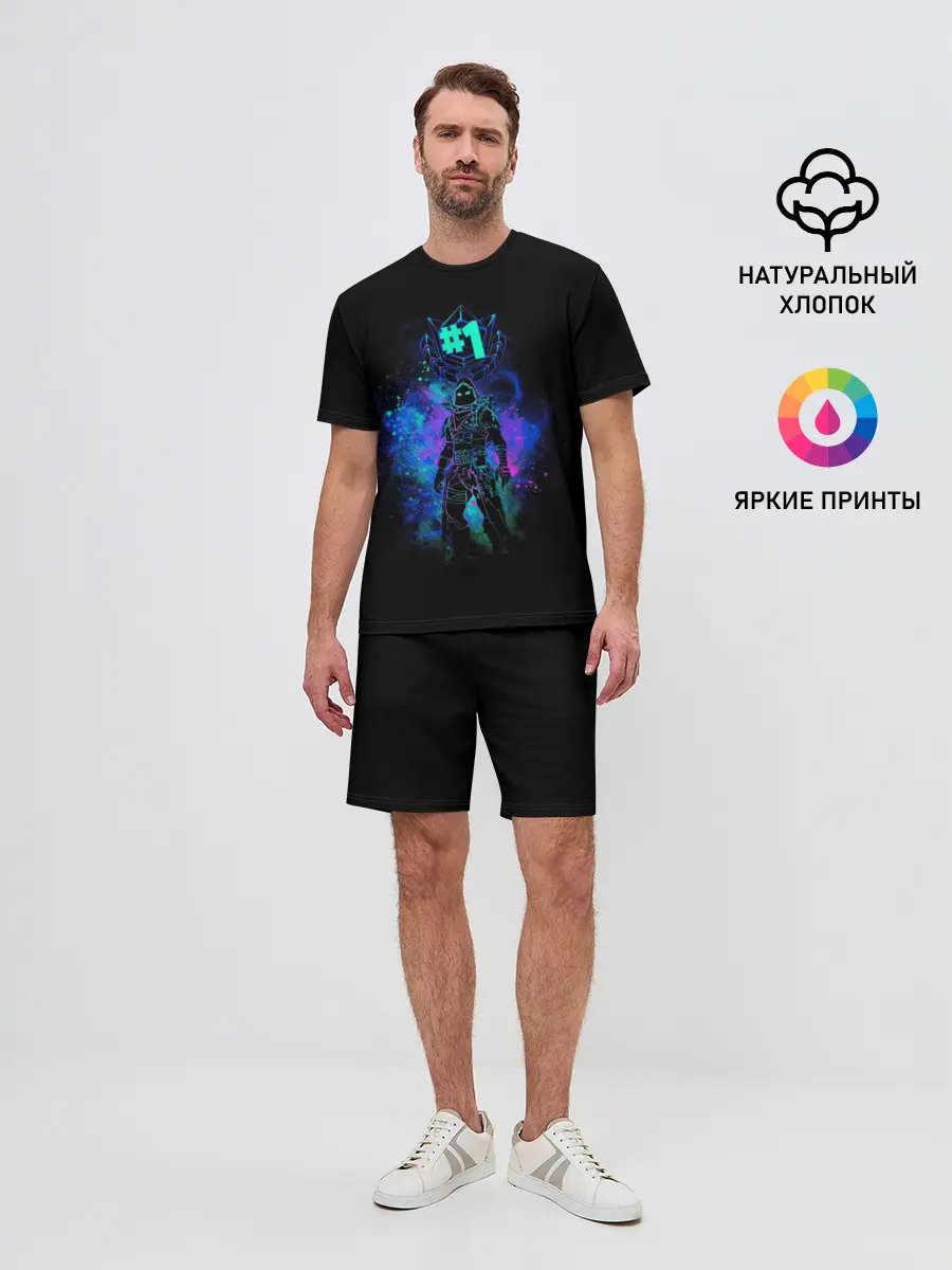 Мужской костюм с шортами / Fortnite. Neon Raven