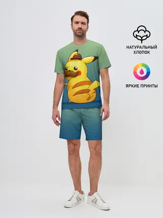 Мужской костюм с шортами / Детектив Пикачу