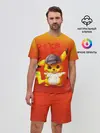 Мужской костюм с шортами / Пика - пика оранжевый