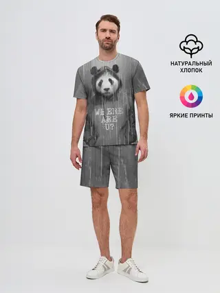 Мужской костюм с шортами / Панда