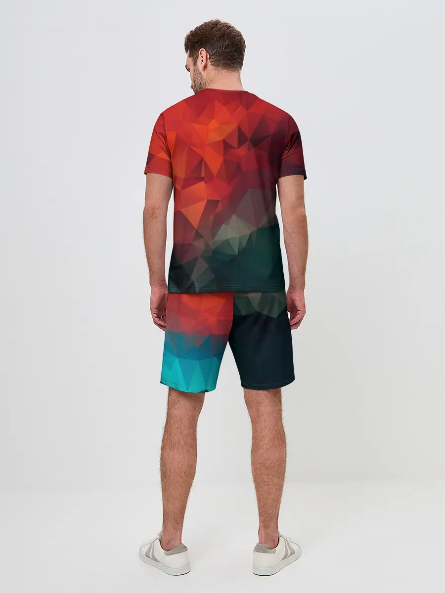Мужской костюм с шортами / Краски Абстракт