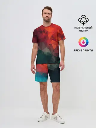 Мужской костюм с шортами / Краски Абстракт