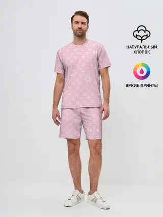 Мужской костюм с шортами / Lil Peep pink pattern