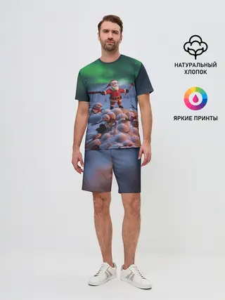 Мужской костюм с шортами / Дед мороз и снеговики-зомби