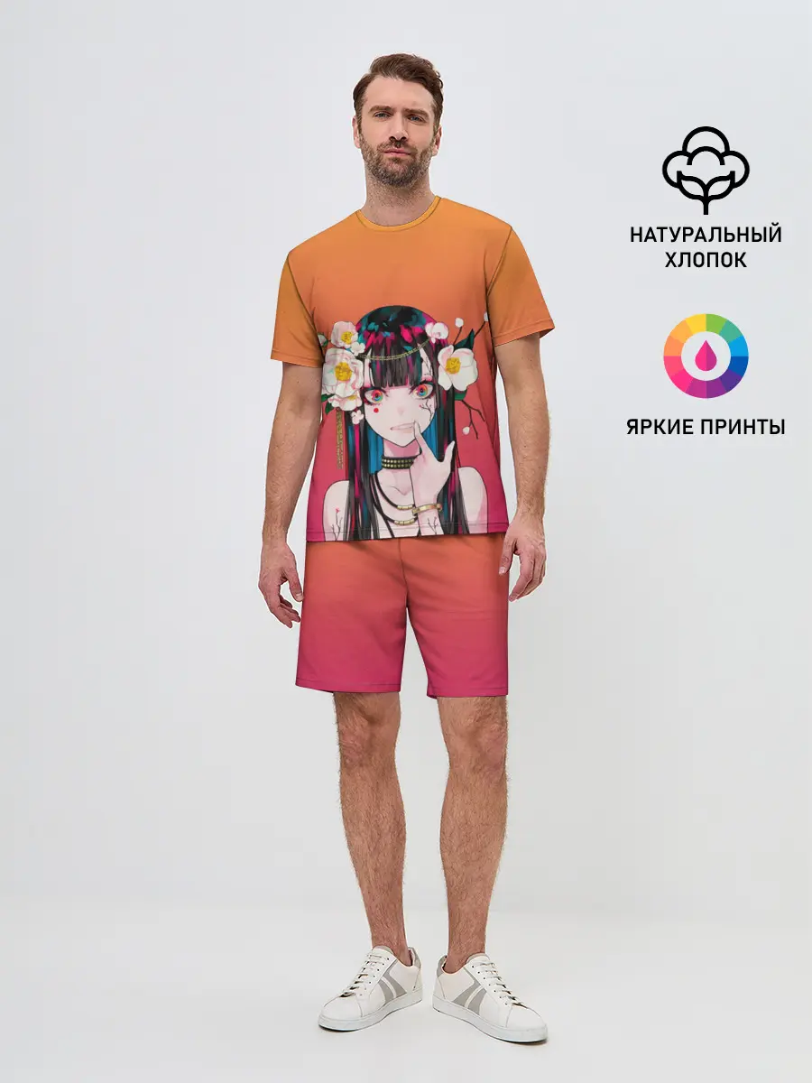 Мужской костюм с шортами / Девушка - сакура