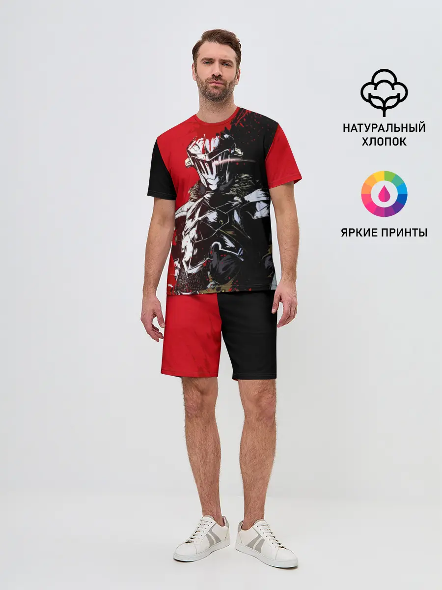 Мужской костюм с шортами / Goblin Slayer red and black