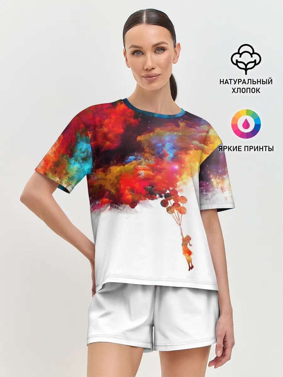 Женская пижама с шортами / Девочка с шарами