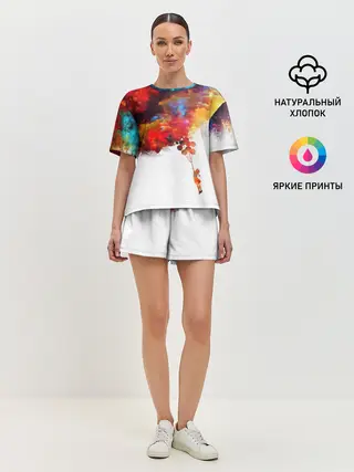 Женская пижама с шортами / Девочка с шарами