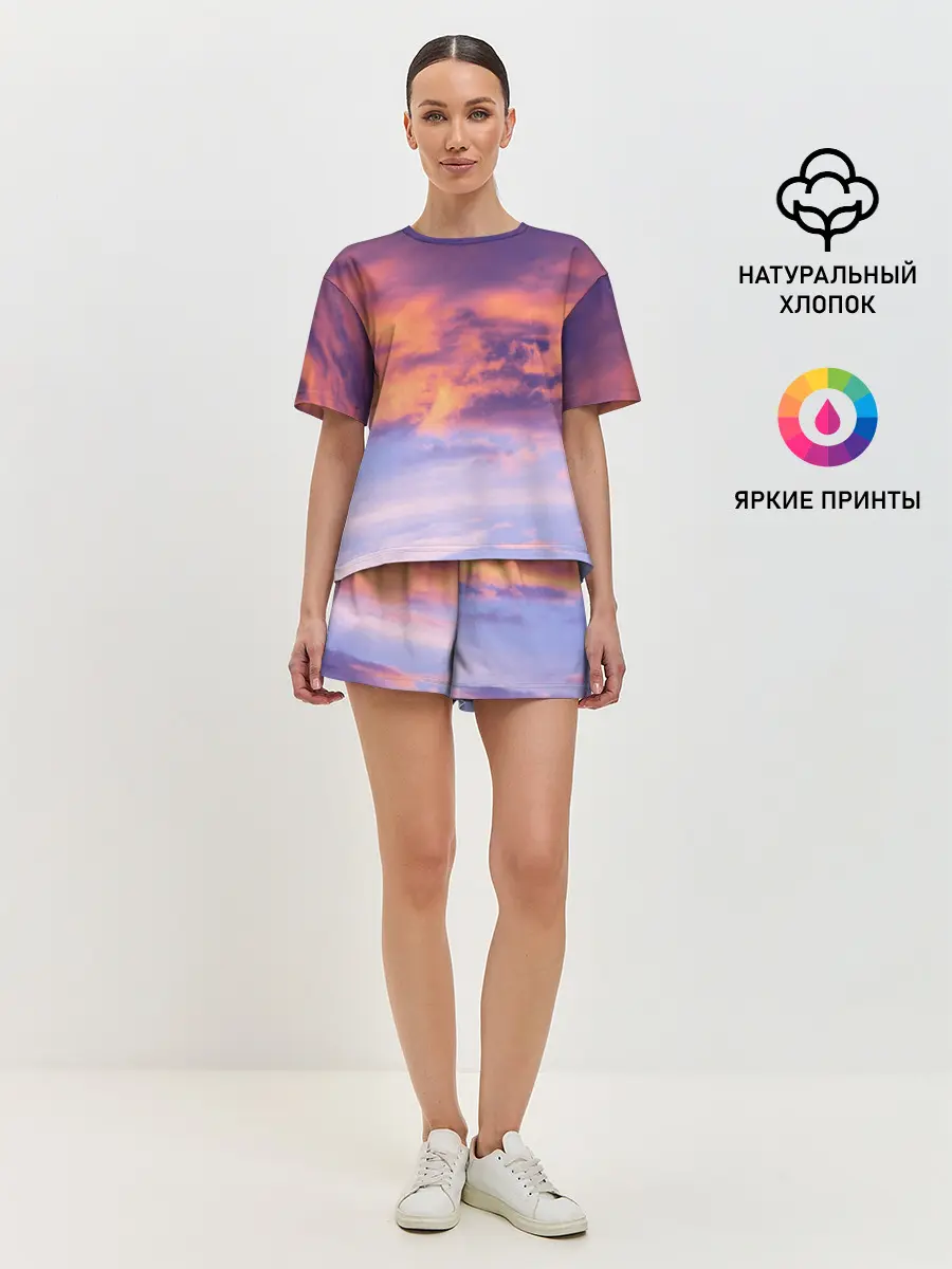 Женская пижама с шортами / В небе