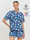 Женская пижама с шортами / Киты и яхты