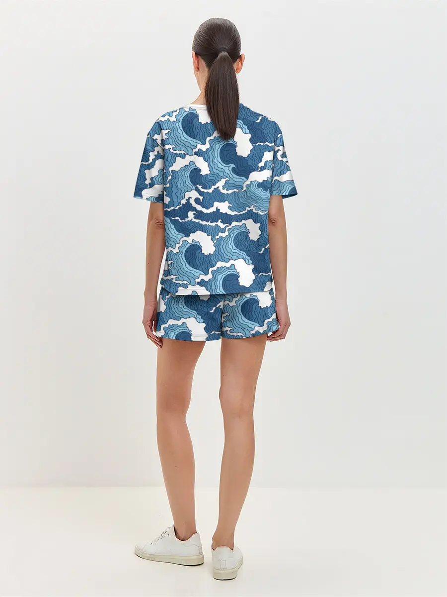 Женская пижама с шортами / Морские волны
