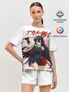 Женская пижама с шортами / Акаме атакует на белом фоне