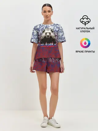 Женская пижама с шортами / Русский медведь