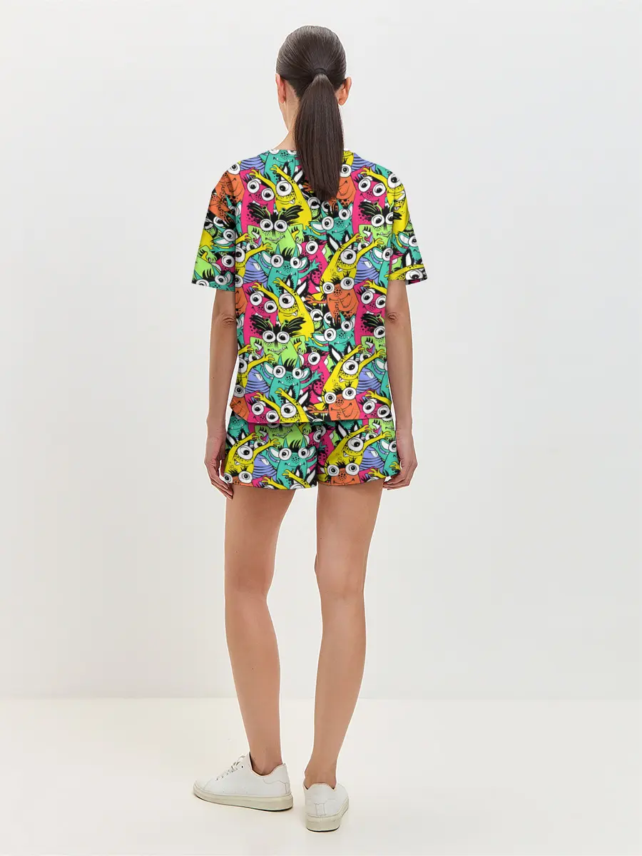 Женская пижама с шортами / Весёлые монстры