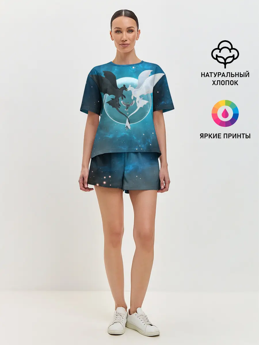 Женская пижама с шортами / ночная фурия