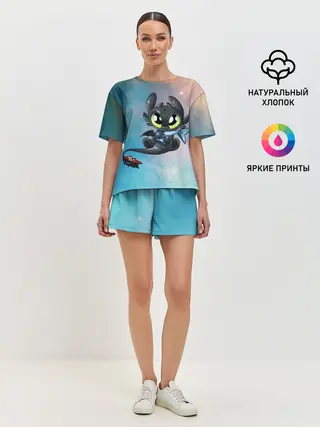 Женская пижама с шортами / ночная фурия