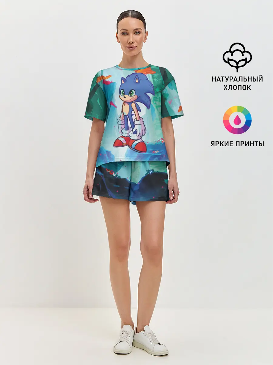 Женская пижама с шортами / Ежик Соник