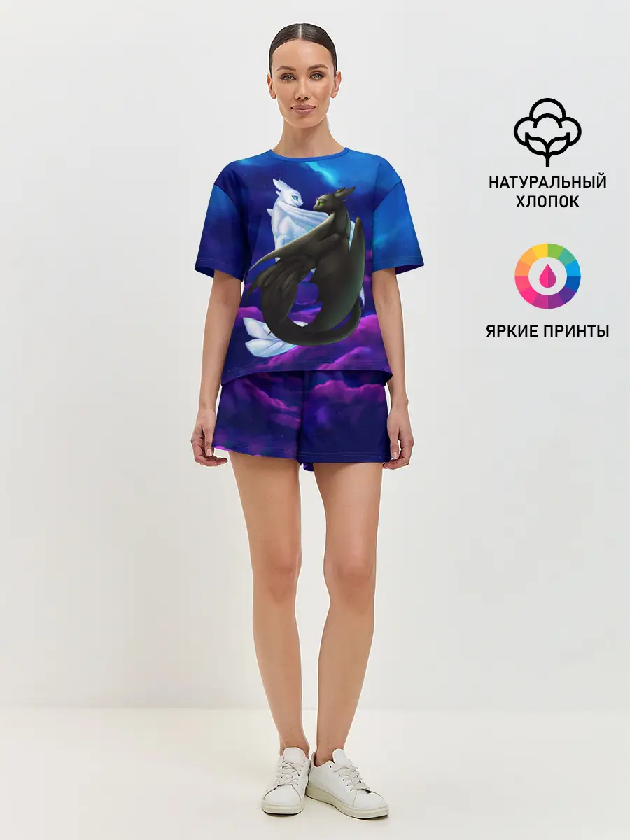 Женская пижама с шортами / Как приручить дракона