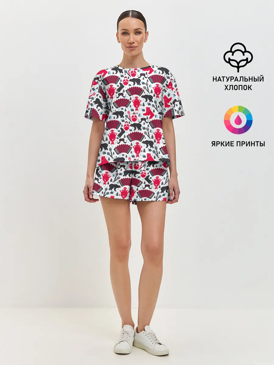 Женская пижама с шортами / Русский орнамент