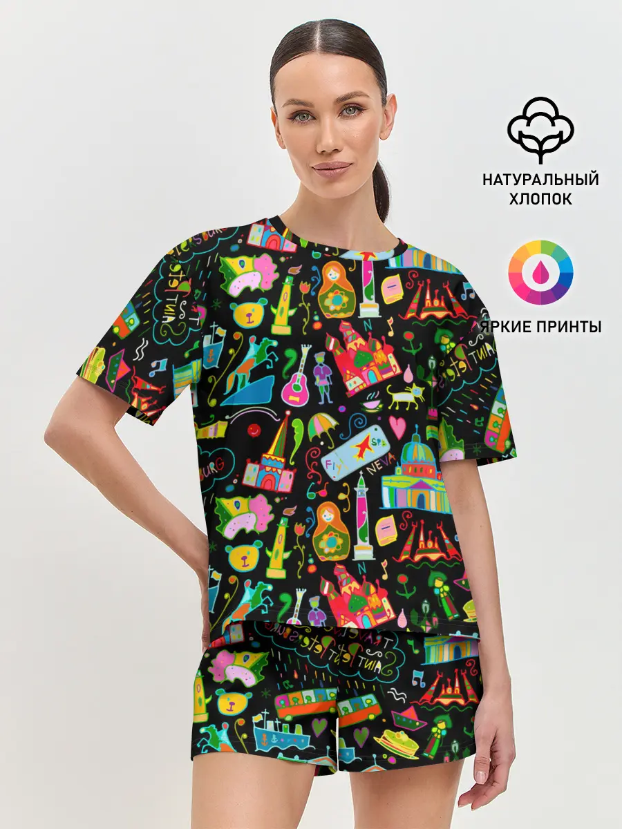 Женская пижама с шортами / Travel to Saint Petersburg