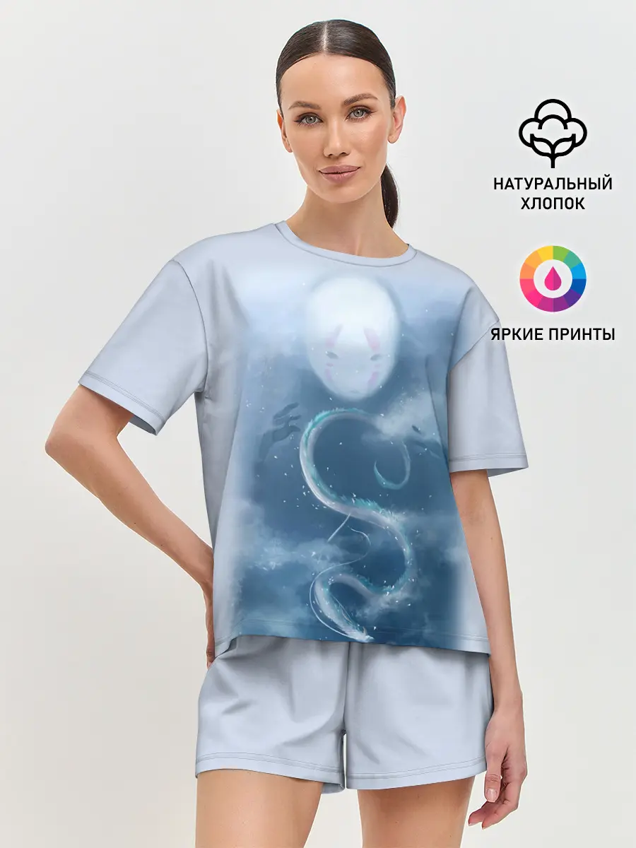 Женская пижама с шортами / Безликий бог следит за Хаку