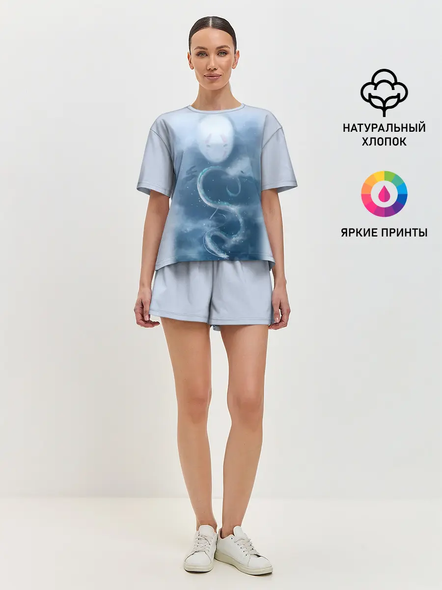 Женская пижама с шортами / Безликий бог следит за Хаку