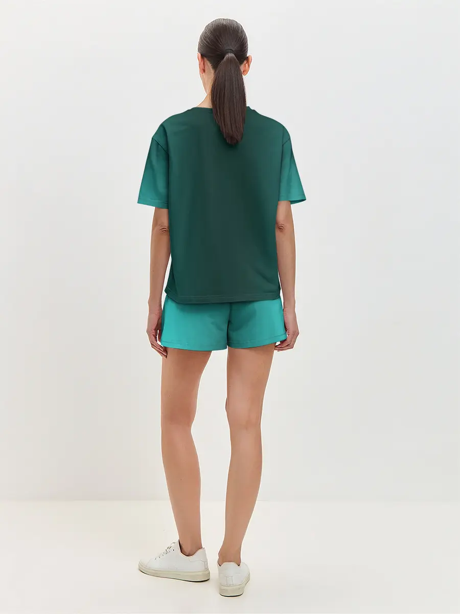 Женская пижама с шортами / Дракон Хаку зеленый градиент