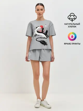 Женская пижама с шортами / Тихиро гладит Хаку