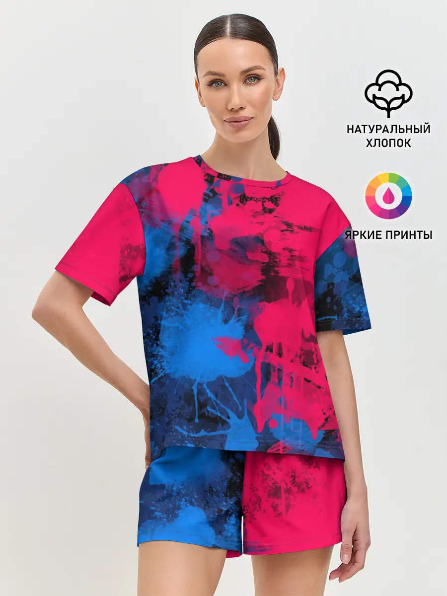 Женская пижама с шортами / Буря красок