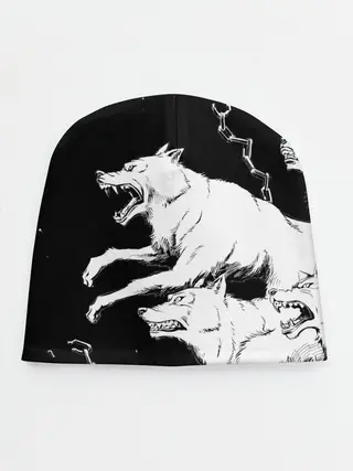 Детская шапка / Белые волки