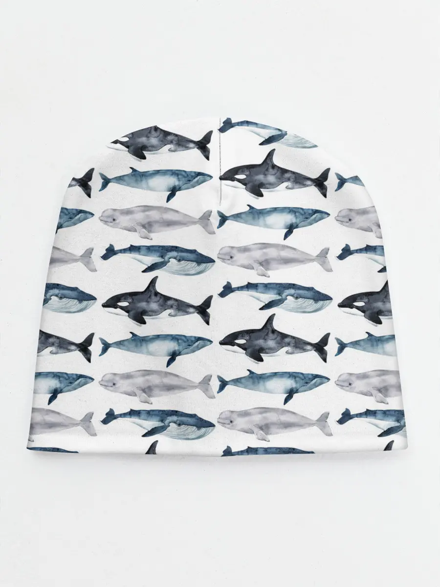 Детская шапка / принт с китами