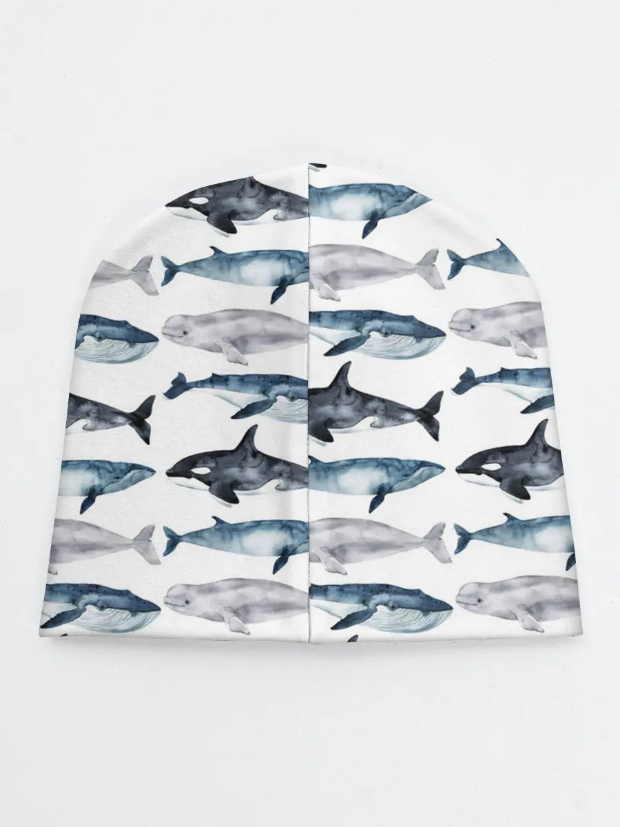 Детская шапка / принт с китами