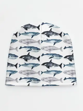 Детская шапка / принт с китами