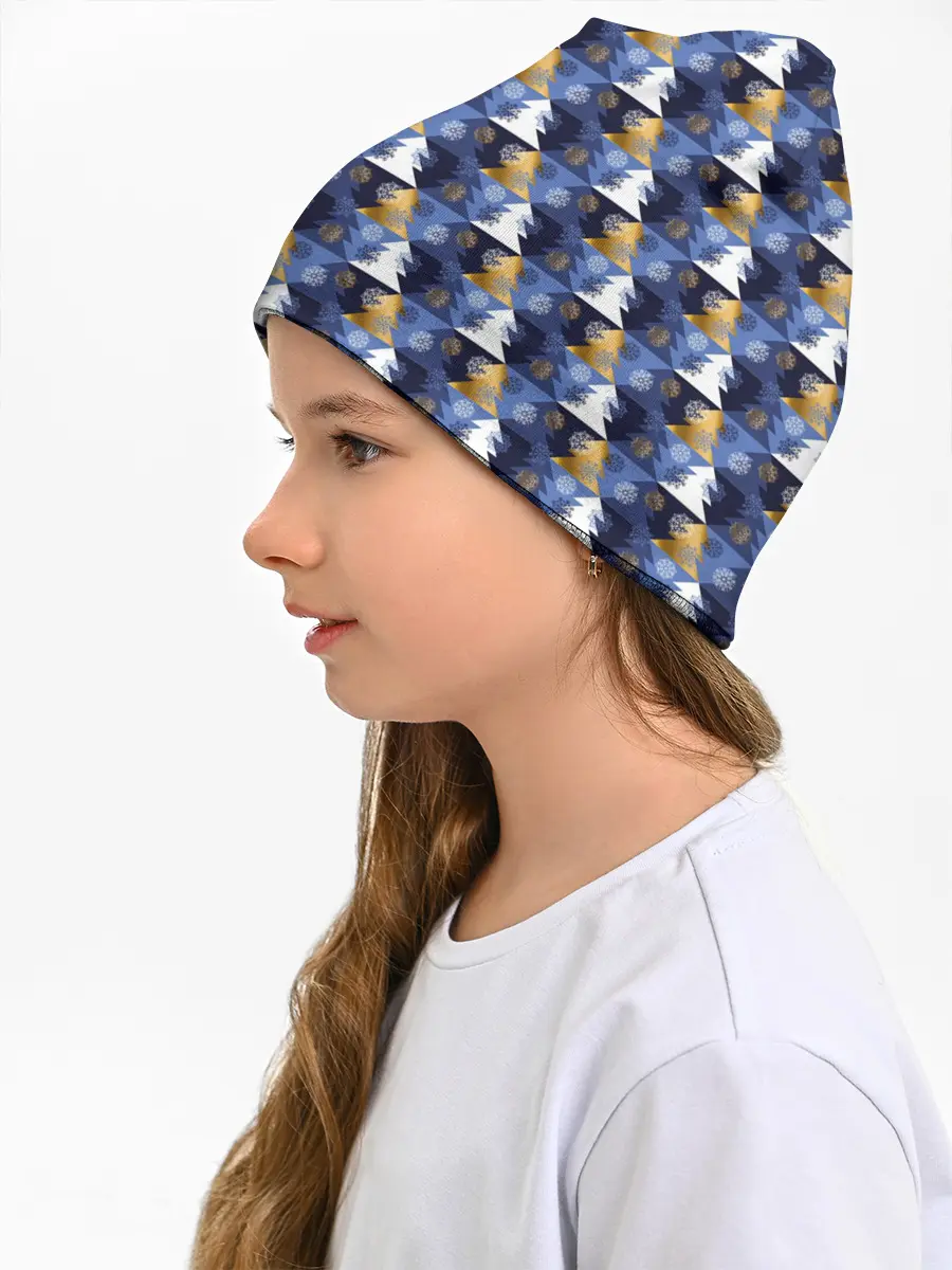 Детская шапка / Ёлочки - Снежинки