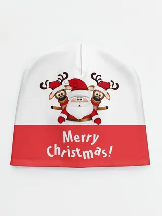 Детская шапка / Санта с 2 Оленями