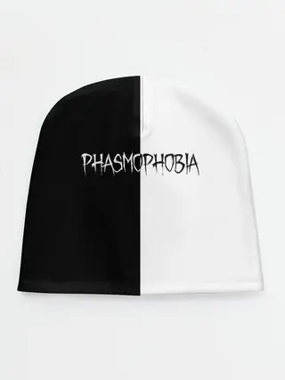 Детская шапка / Phasmophobia logo ч/б