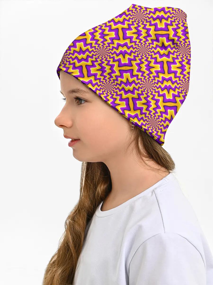 Детская шапка / Желто-фиолетовая иллюзия