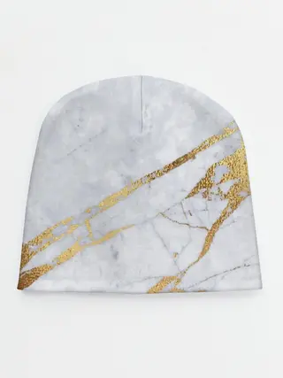 Детская шапка / Золото на белом