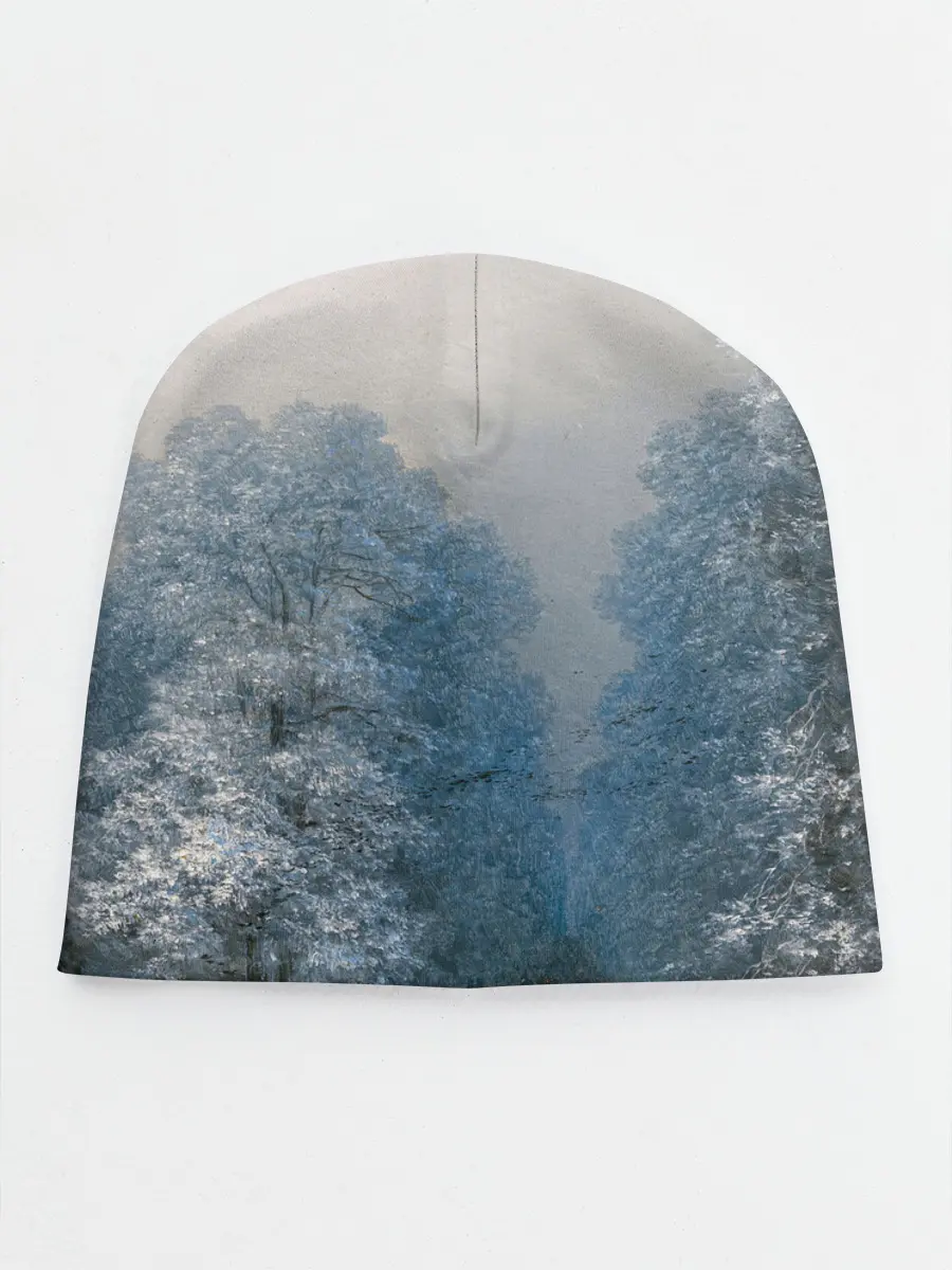 Детская шапка / Зимний пейзаж картина маслом