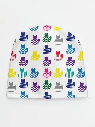 Детская шапка / Узор из котов